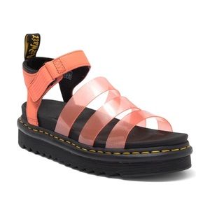 NWT Dr. Martens Translucent Peach 90s Y2K Platform  Blaire Strap Sandals